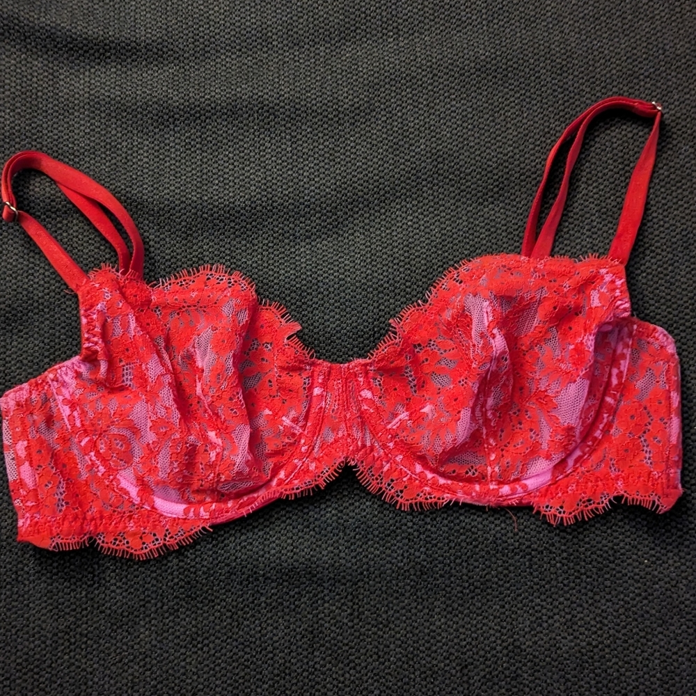 Pink and Red Victoria's Secret bra